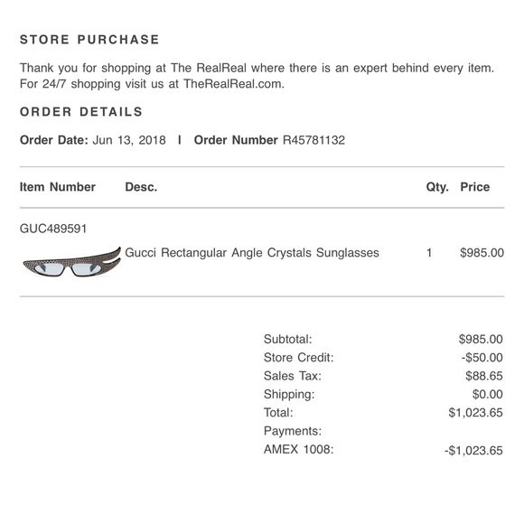 Gucci - Rectangular Angle Acetate Sunglasses with Crystals - Turtle - Eyewear - Picture 7 of 7